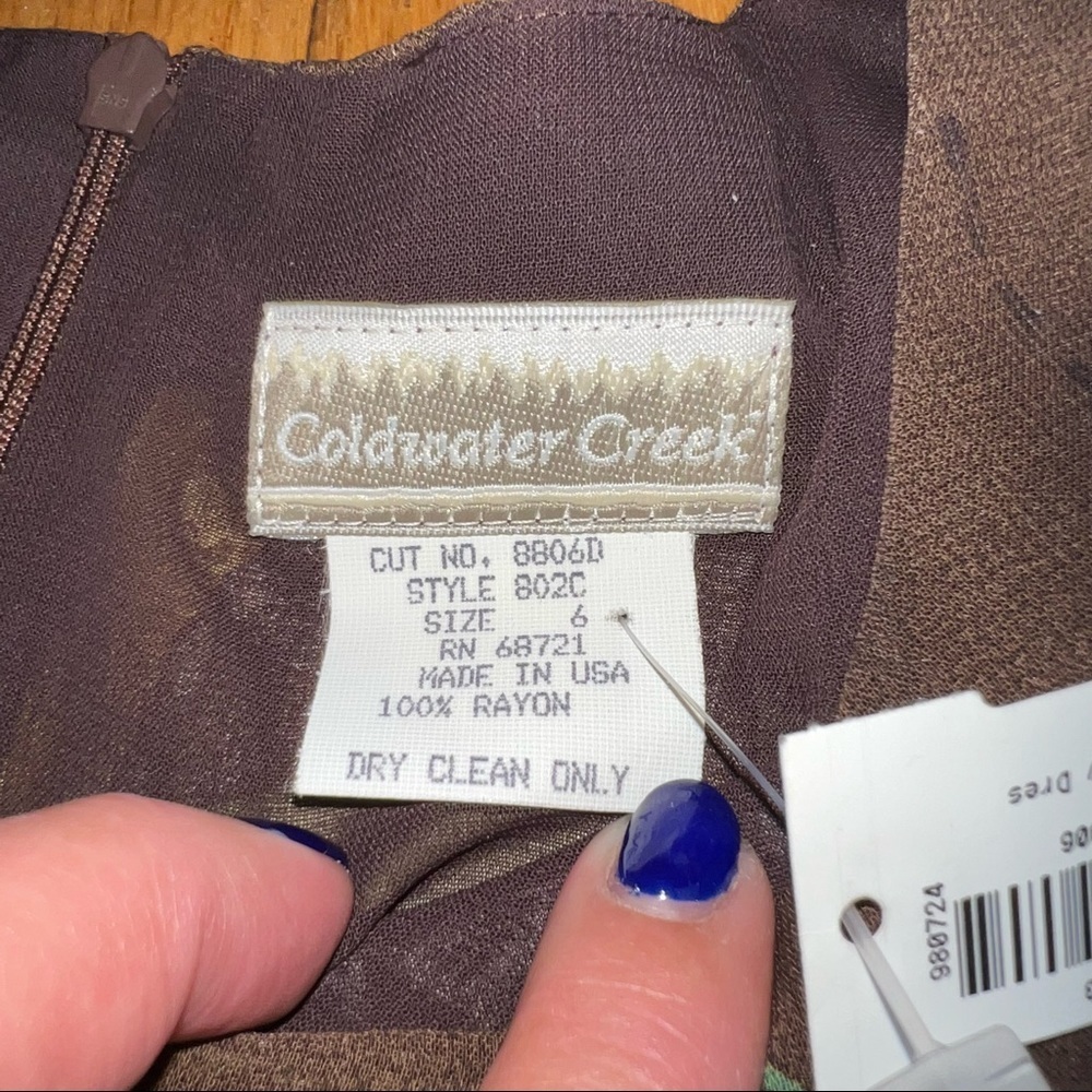 NWT Vintage Coldwater Creek Dress Womens 6 Floral Rayon Sleeveless Made in USA - Picture 5 of 6